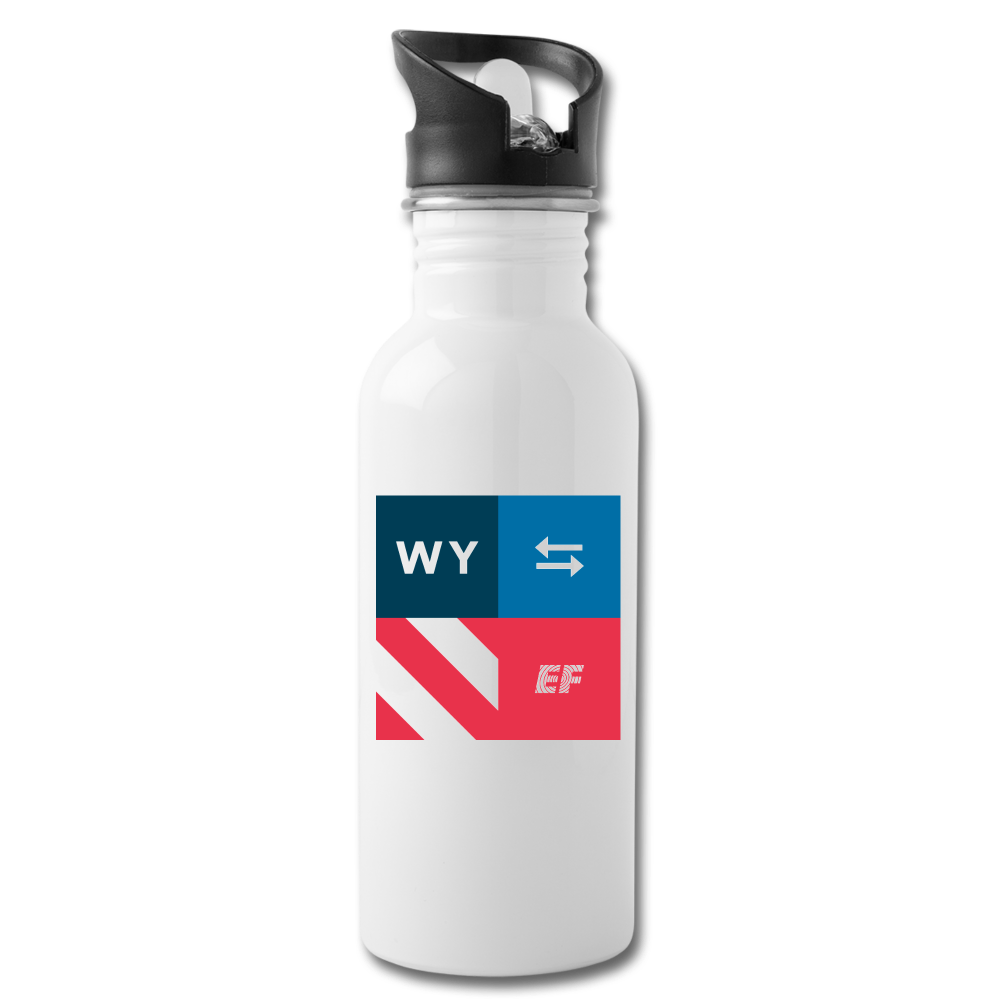 WY - State Pride - Water Bottle - white
